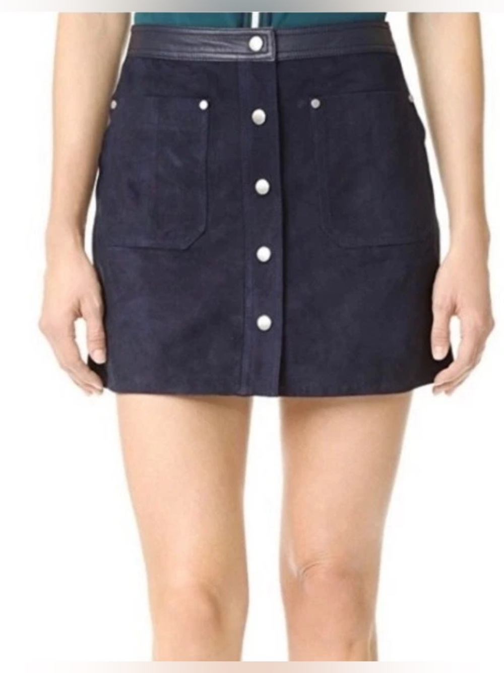 NWT Rag & Bone Siggy Navy Suede Mini Skirt SZ 0 (fits like a 2)